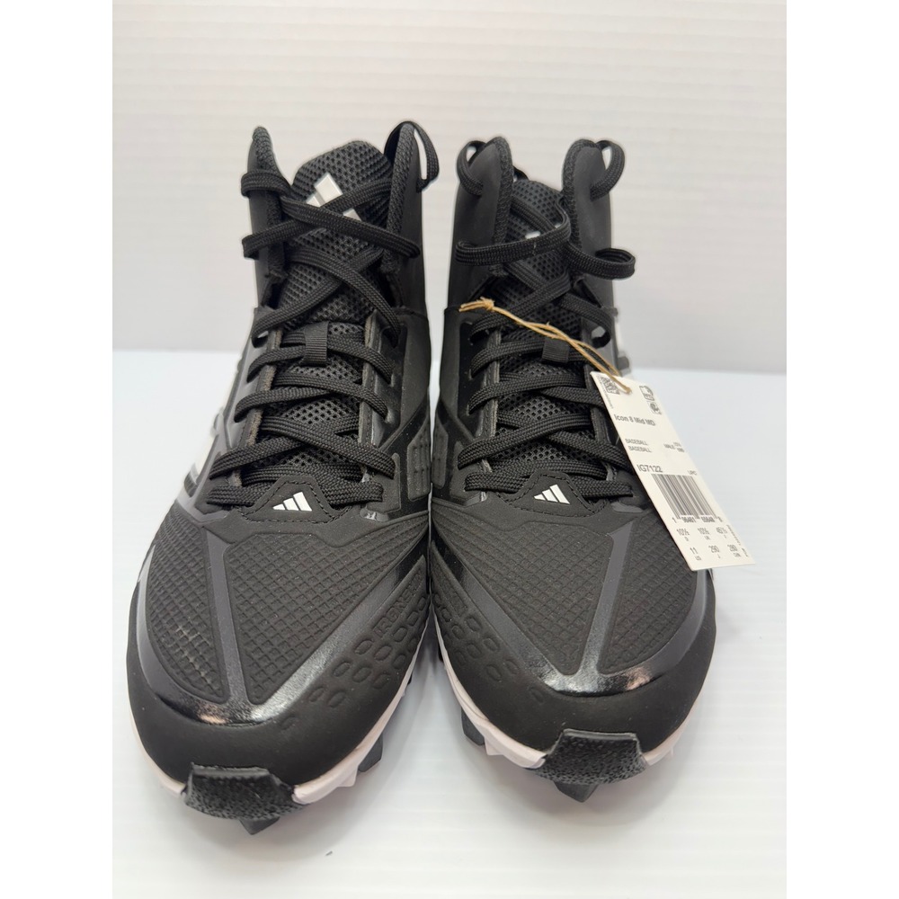 Adidas Icon 8 Mid MD Baseball Cleats Men's Size 10.5‎ Black White IG7122 New